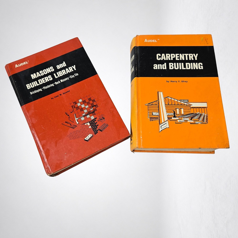 Audel Carpentry Building Masons Builders Library Vintage HC Books Lot of 2